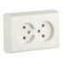 Розетка накладна 2-а біла Horoz