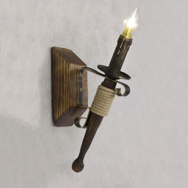 Бра настінне 1 свічка Е14 серії Fakel Джут 110721