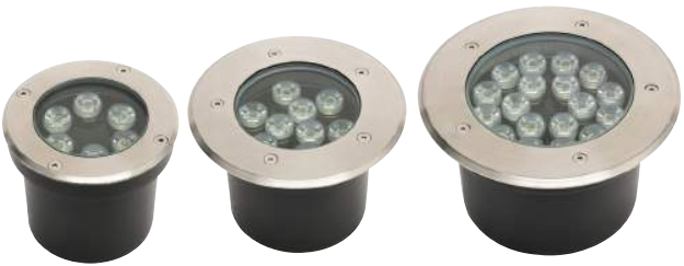 Світильник тротуарний LED 6W 600Lm 85-265V IP67 d-120мм.круглий мат.хром/12