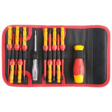 Комплект змінних діелектричних VDE викруток Tolsen 12 предметів Premium