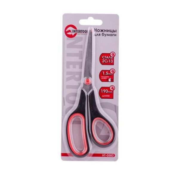 Ножиці для паперу 190мм INTERTOOL HT-0583