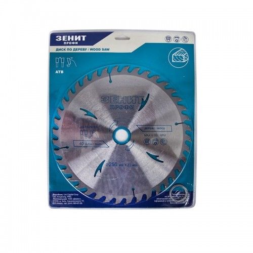 Диск пильний Зенит Профи по дереву 250x32/30/25.4, ATB 40