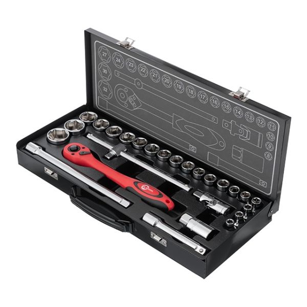 Набір інструментів професійний 1/2 ;, 26 од. (гол. 8-32 мм) INTERTOOL ET-6027