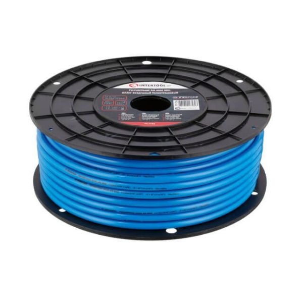 Шланг прямий поліуретановий, 6.5 * 10мм, 50м, пластикова бобіна, STORM INTERTOOL PT-1756