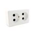 Розетка 2-а настінна без заземлення УТОС 10А Біла РА10-У04
