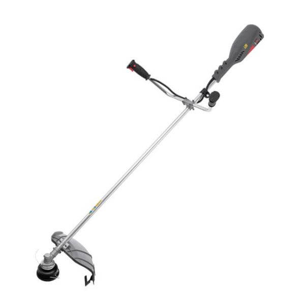 Тример електричний, 1400 Вт, 230 В~50 Гц, 7500 об/хв, плавний пуск, діаметр обертання диска/ліски 255/420 мм, котушка + 3-х зубчастий ніж INTERTOOL DT-2248