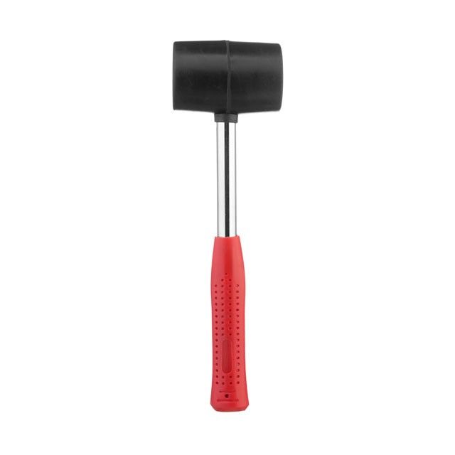 Киянка гумова 450г, 65 мм, чорна гума, металева ручка INTERTOOL HT-0231