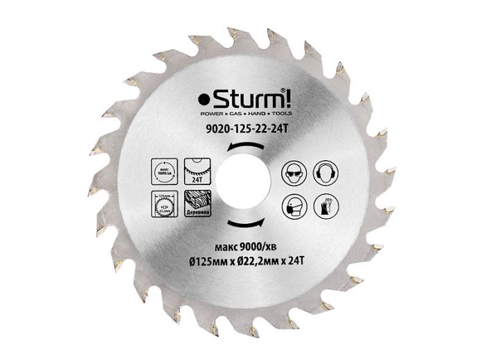 Диск пильний 125х22 мм 24 зуба по дереву Sturm